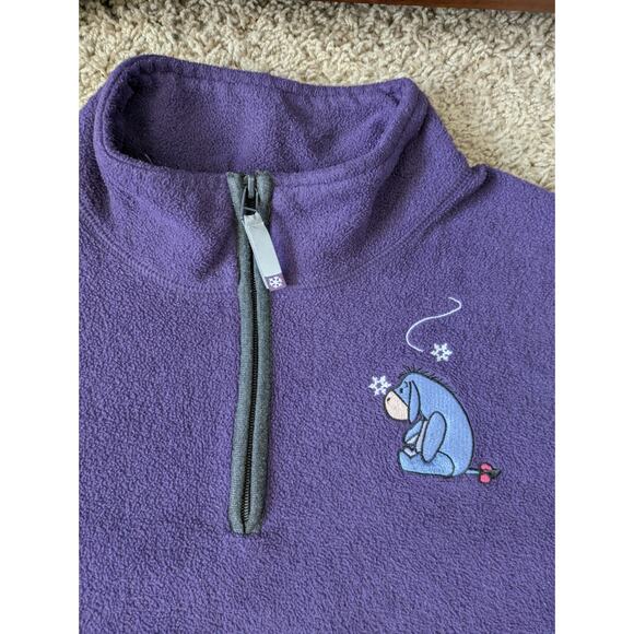 Vintage Disney Eeyore 1/4 Zip Fleece Womens 22W Purple Winter Pooh Igor Holiday - Picture 4 of 8